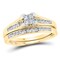 Gem And Harmony 1/2 Carat (G-H I2) Princess Cut Diamond Engagement Ring Wedding Set in 10K Yellow Gold